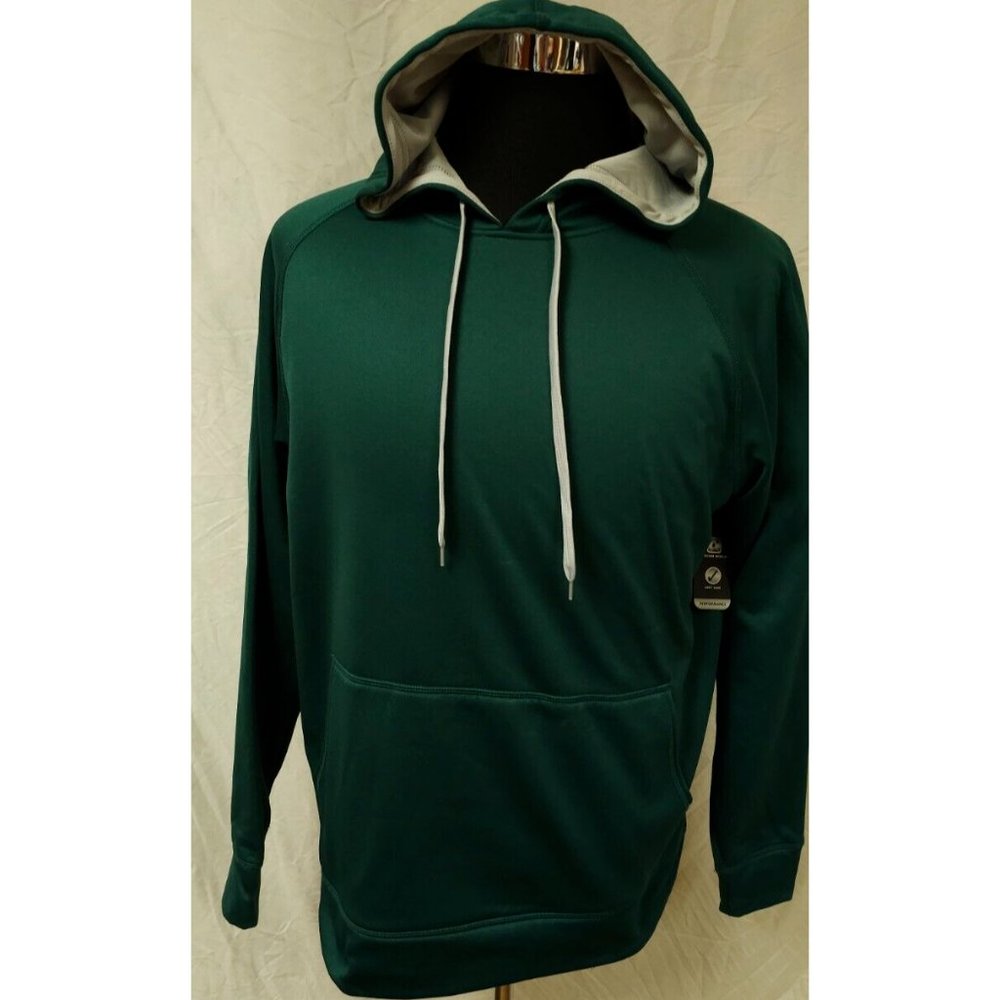 Cascade Sport Mens Large Dark Green Moisture Wicking Performance Hoodie